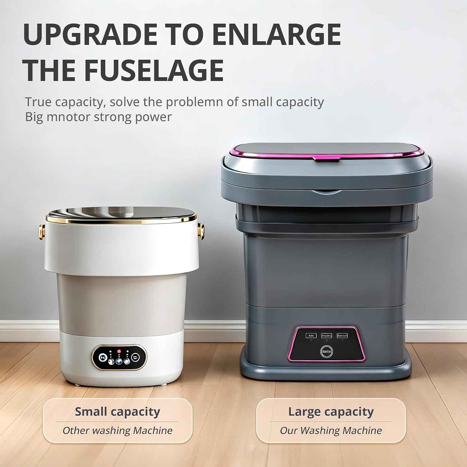 Portable Washing Machine, 16L Upgraded with Spin Basket, Small Washer portable for Underwear, Delicate Clothes, and Light Laundry, Suitable For Travel, Camping,Apartments, Dormitories, Hotels