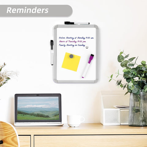 VUSIGN Small Dry Erase Whiteboard, 8.5 x 11 Inches White Board for Kids, Students, Fridge, Locker, Mini Dry Erase Board | Includes 4 Dry Erase Markers,Small Mini White Board for Students Fridge Wall Locker
