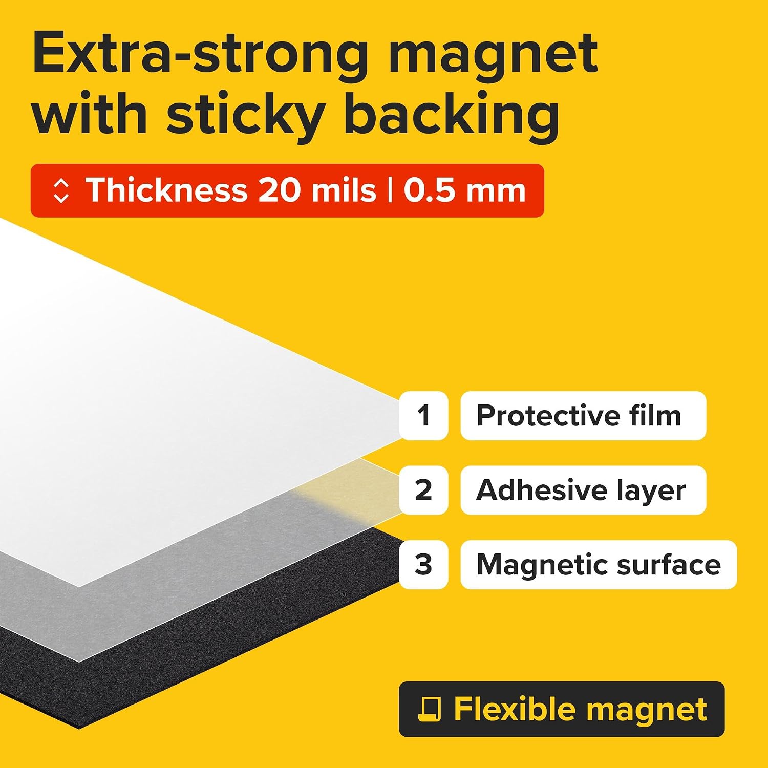 Self-Stick Adhesive Magnetic Sheets, 4x6" (10x15cm), 10 pcs