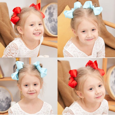YHXX YLEN 40PCS 4.5 Inch Hair Bows for Girls, Grosgrain Ribbon Toddler Bows