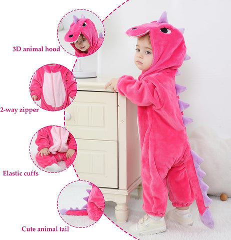 TONWHAR Animal Costume for Infants & Toddlers - Boys & Girls One-Piece Romper Jumpsuit for Halloween & Daily Playwear