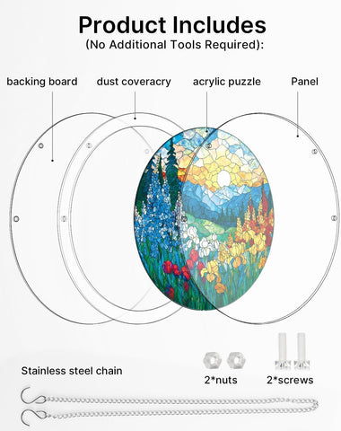 WOODBESTS Acrylic Suncatcher Puzzle-Flowers Sun Catcher 7.4in