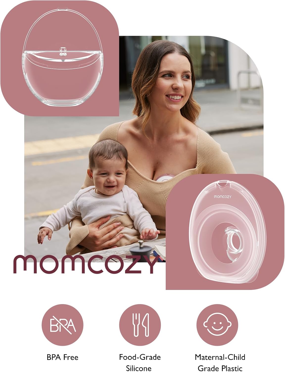 Momcozy M6 Breast Pump Replacement Accessories,24mm Flange & Milk Collector