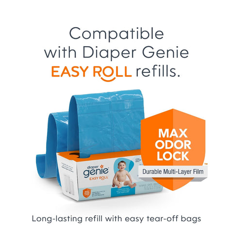 Diaper Genie Signature Pail Gift Set with 2 Easy Roll Refills, 48 bags