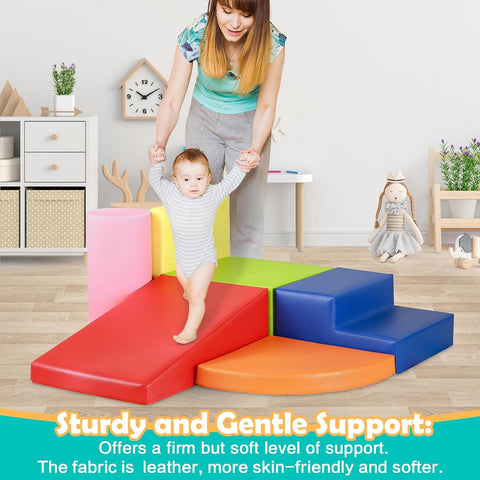 JungleDove 6-Piece Set Baby Foam Climbing Blocks for Toddlers - Baby Climbing Toys for Toddlers Indoor - Kids Soft Play Climbing - Foam Play Gym Playtime Corner Climber