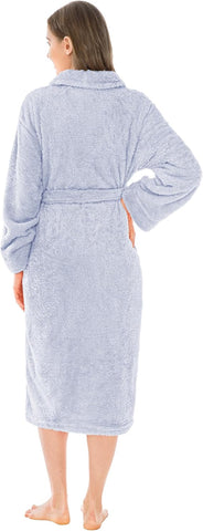 PAVILIA Premium Womens Plush Soft Robe, Fluffy Warm Fleece Sherpa Bathrobe