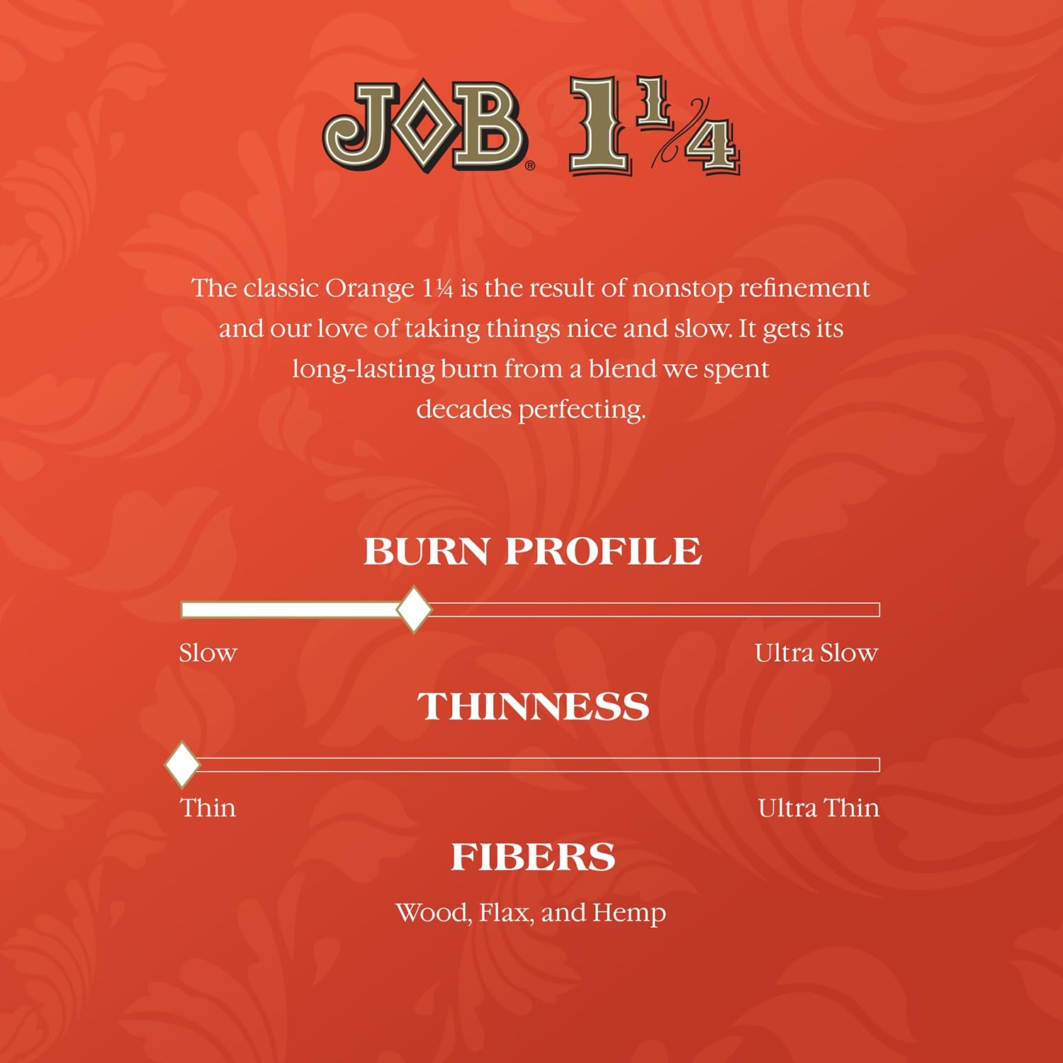 Job 1 1/4 Orange Cigarette Rolling Papers 78mm - 100 Count