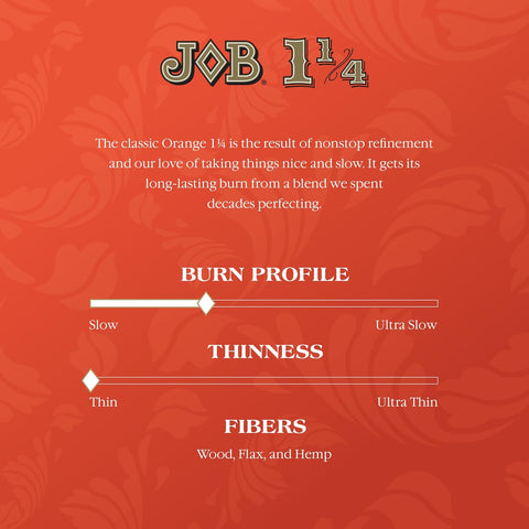 Job 1 1/4 Orange Cigarette Rolling Papers 78mm - 100 Count