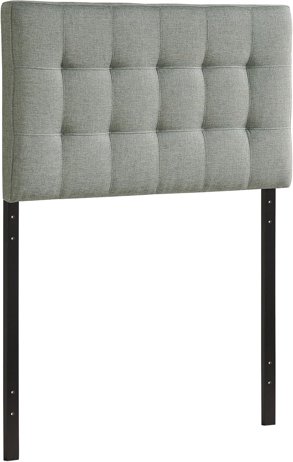 Modway Lily Tufted Linen Fabric Upholstered Twin Headboard in Gray