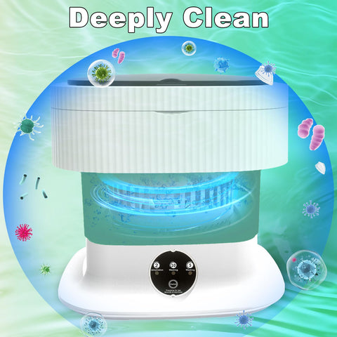 Mini Portable Washing Machine Small - 16L 60W Portable Mini Washing Machine with Spin, Mini Lavadora Portatil Washer Foldable, Small Washing Machine Portable Used for Travel Baby Green