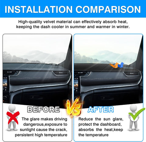 Autorder Dashboard Cover Mat for Jeep Grand Cherokee 4XE 2022-2025 2026 Accessories Dash Cover Upgrade Velvet Dash Mat Sunshade Glare UV Rays Protector