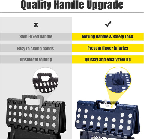 Delxo 17.5 Inch Folding Step Stool,Foldable Step Stool for Adults Blue
