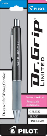 Pilot Dr. Grip Limited Refillable & Retractable Gel Pen, Black, Single Pen