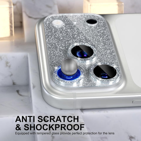Choiche for iPhone 17 Pro Camera Lens Protector, Glitter-Silver