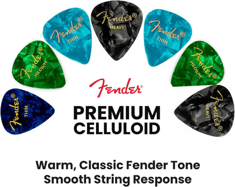 Fender Premium Picks Sampler - 12 Pack Includes Thin, Medium & Heavy Gauges (Austin Bazaar Exclusive)