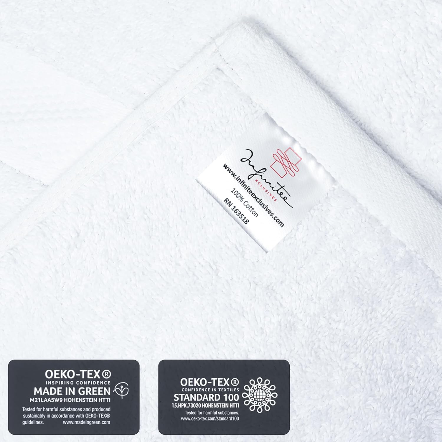 Infinitee Xclusives 100% Cotton Luxury Wash Cloths for Showering - 12 Pack
