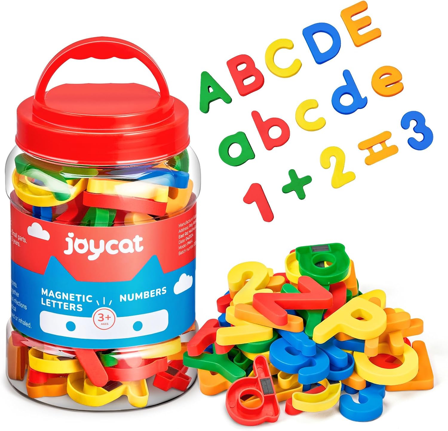 JoyCat Magnetic Letters Numbers Alphabet ABC 123 Fridge Magnets, 78 Pcs