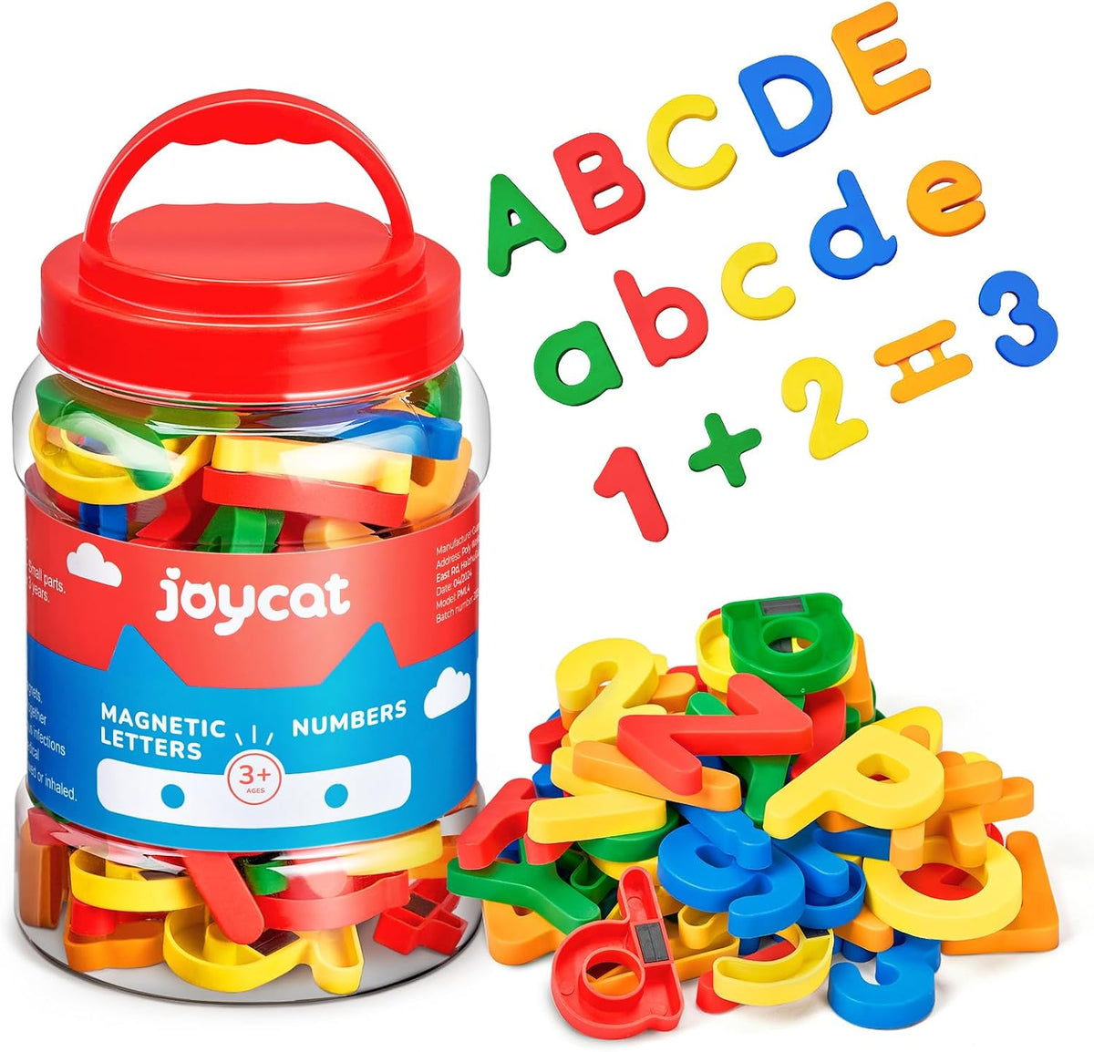 JoyCat Magnetic Letters Numbers Alphabet ABC 123 Fridge Magnets, 78 Pcs