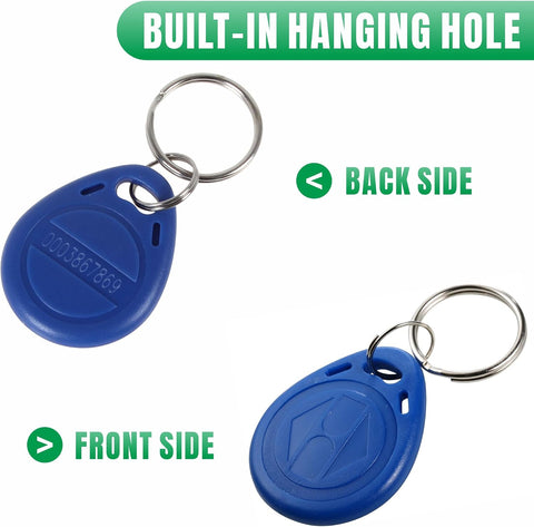 UHPPOTE 125KHz RFID ID Keychain Card Tag Token, Access Key Fob, 100 Pack