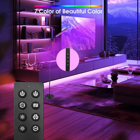 Wio-Mio RGB Floor Lamp, 15W/1000LM LED Floor Lamp with Stepless Dimming