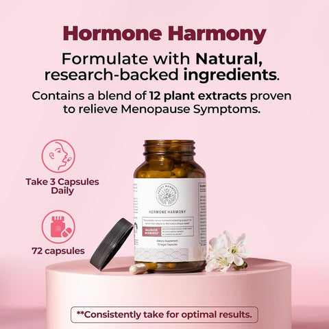 Happy Mammoth **Not Available Hormone Harmony Natural Hormonal Support for Women, Relief for Menopause, Perimenopause, Healthy Hormonal Balance, Hot Flashes. 72 Capsules.