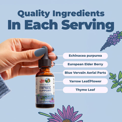 MARYRUTH'S Organic Lymphatic Support Liquid Drops, Herbal Blend, Non-GMO