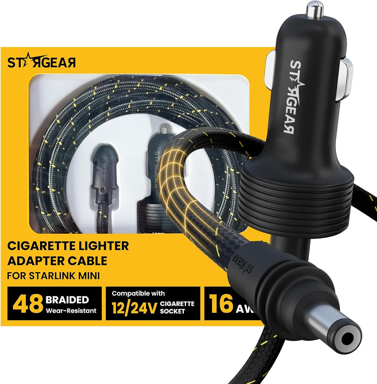for Starlink Mini Car Adapter,Starlink Mini 12V Power Cable 16.4FT