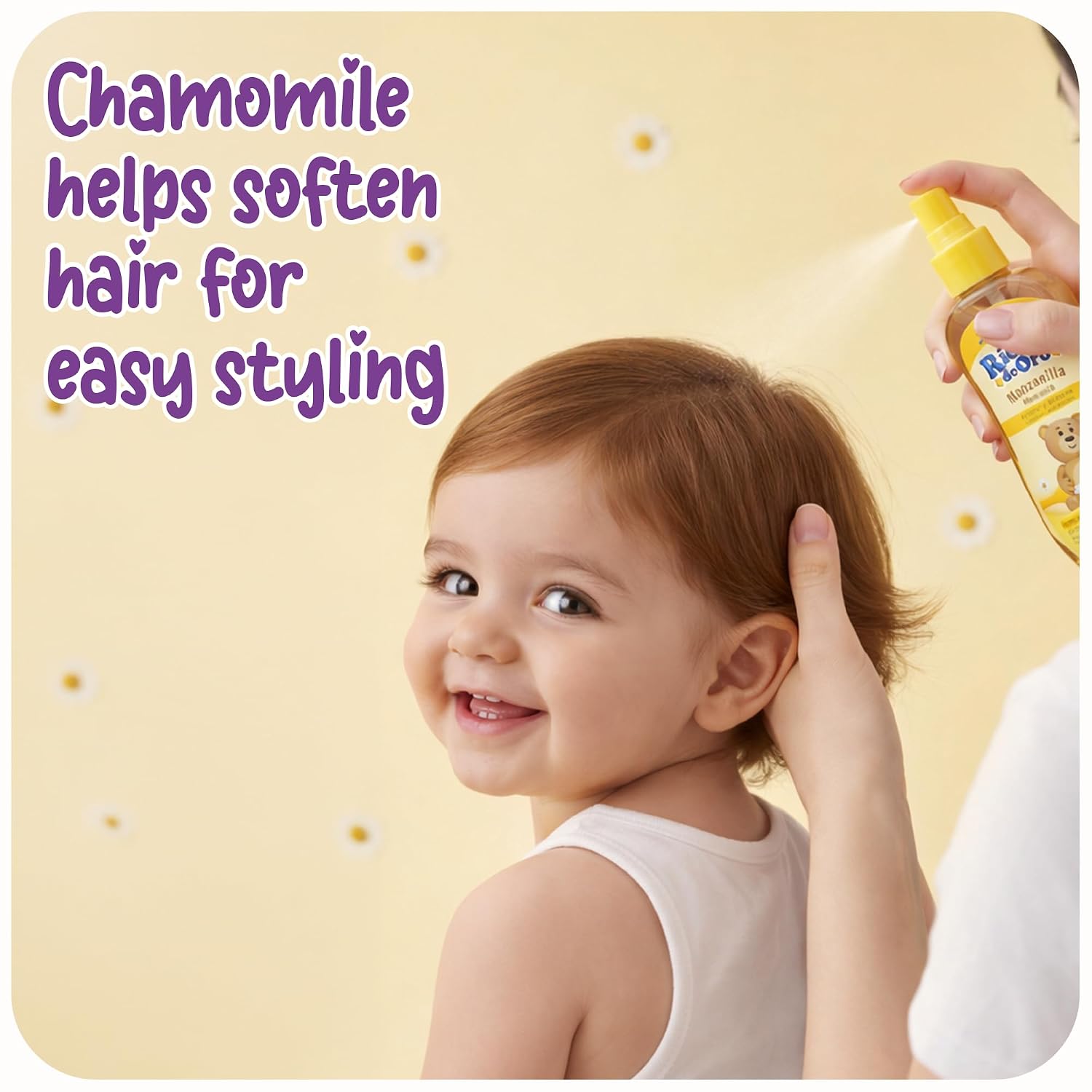 Ricitos de Oro Baby Hair Lotion Chamomile Detangler Spray, Softens and Helps Lighten Hair, 4.2 Fl Oz (125 mL) 2 Pack Detangler