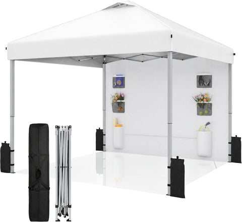 SANWAY 10x10 Pop Up Canopy Tent with Sidewall, Vendor Booth Shelter