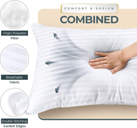 Utopia Bedding Hotel Bed Pillows for Sleeping, Pillows Queen Size Set of 2