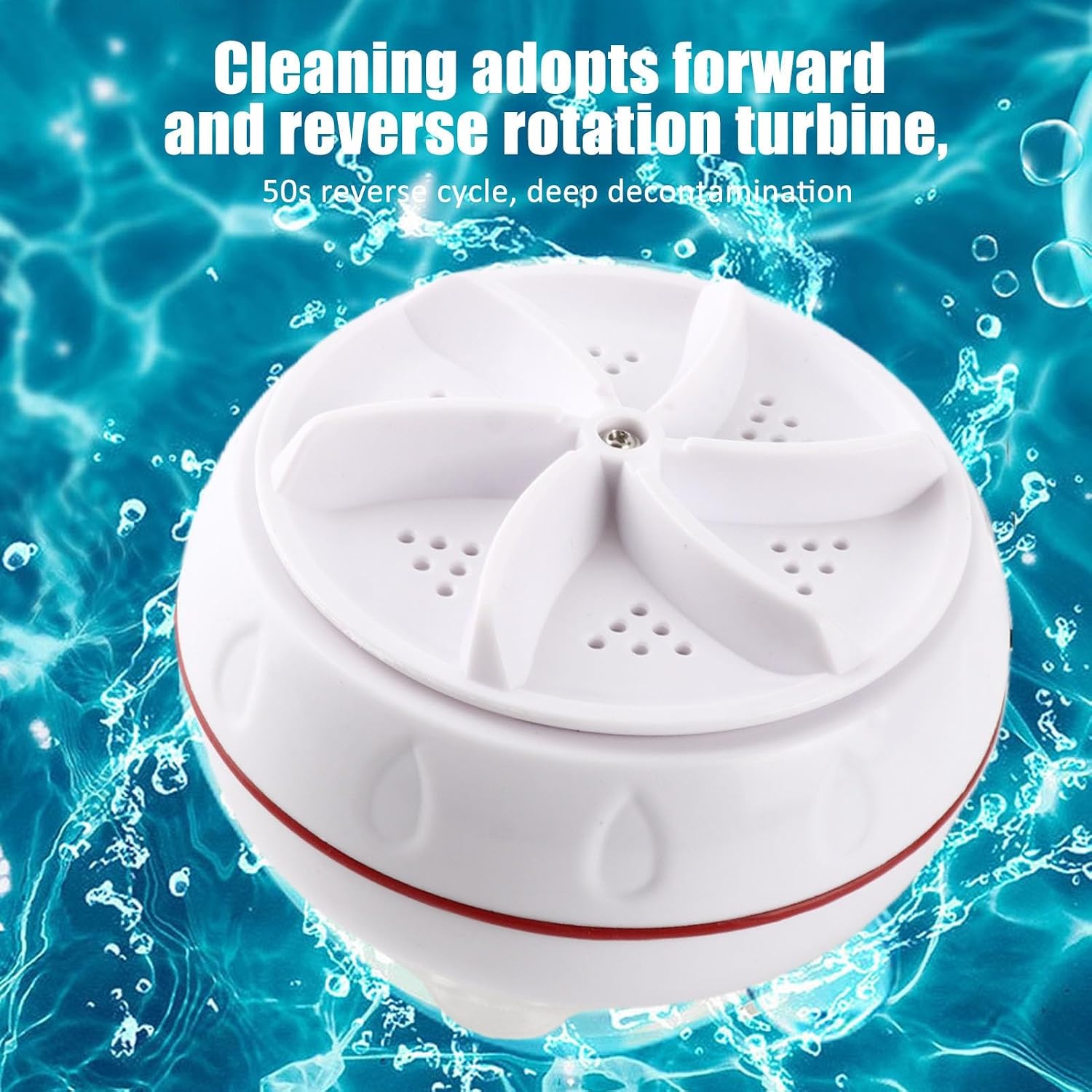 Mini Ultrasonic Turbine Washer, 27W USB Rechargeable Washing Machine with 50s Reverse Cycle 30min Auto Power Off, Portable Laundry Cleaner for School, Home and Hotel