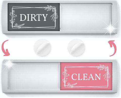 ASSURED SIGNS Dishwasher Magnet Clean Dirty Sign 7 x 2 Inch, Premium Build