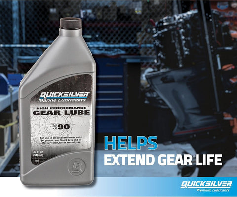 Quicksilver SAE 90 High Performance Gear Lube for Outboards and Sterndrives, 32 oz
