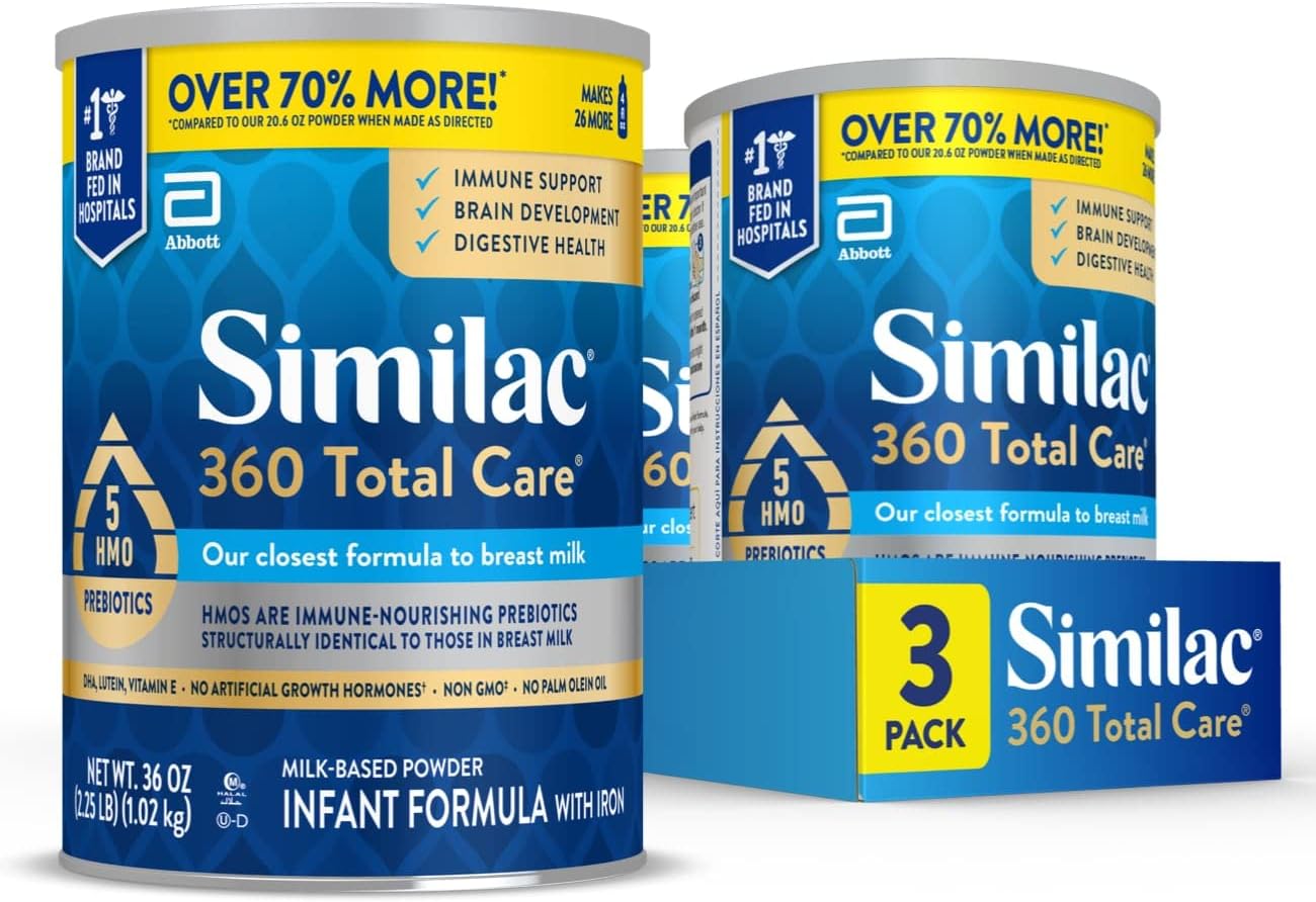 Similac 360 Total Care Baby Formula Powder, Exclusive 5 Prebiotic Blend