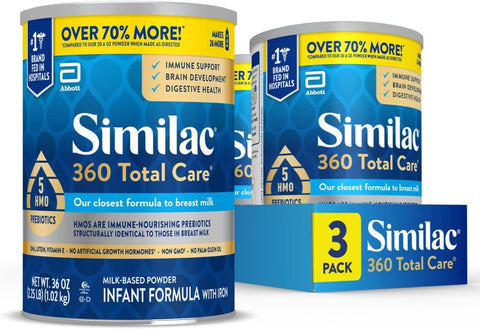 Similac 360 Total Care Baby Formula Powder, Exclusive 5 Prebiotic Blend