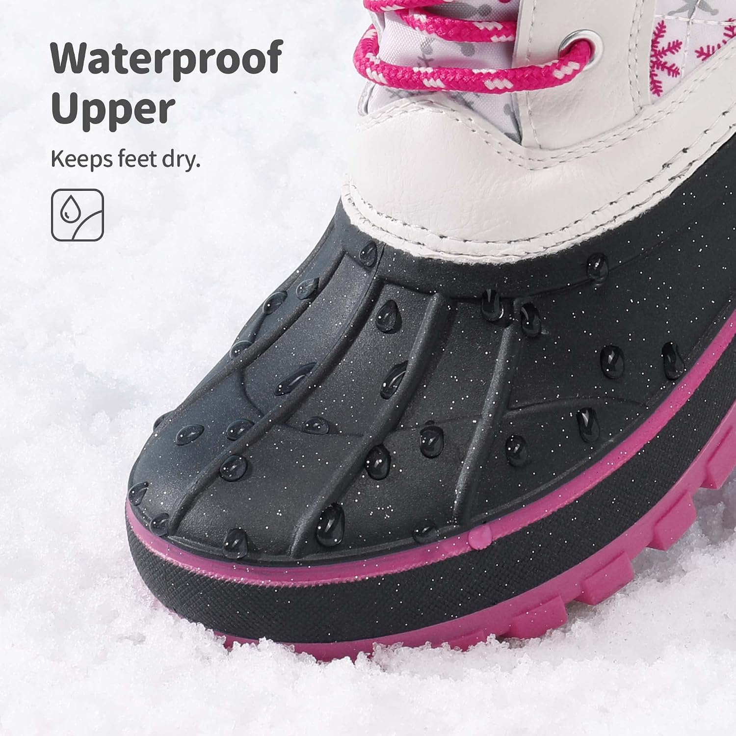 DREAM PAIRS Girls Snow Waterproof Winter Boots