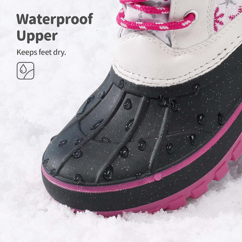 DREAM PAIRS Girls Snow Waterproof Winter Boots