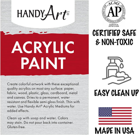Handy Art Student Acrylic Paint, Titanium White, 64 oz Bottle, Semi-Gloss