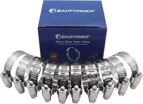 ROADFORMER 2 inch Hose Clamp Full Stainless Steel: 40mm - 64mm, 10 Pack