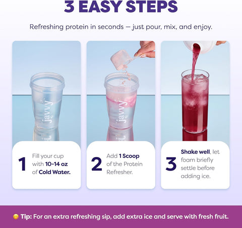 Javvy Clear Protein Powder with Clear Whey Protein, BlackBerry Lemonade