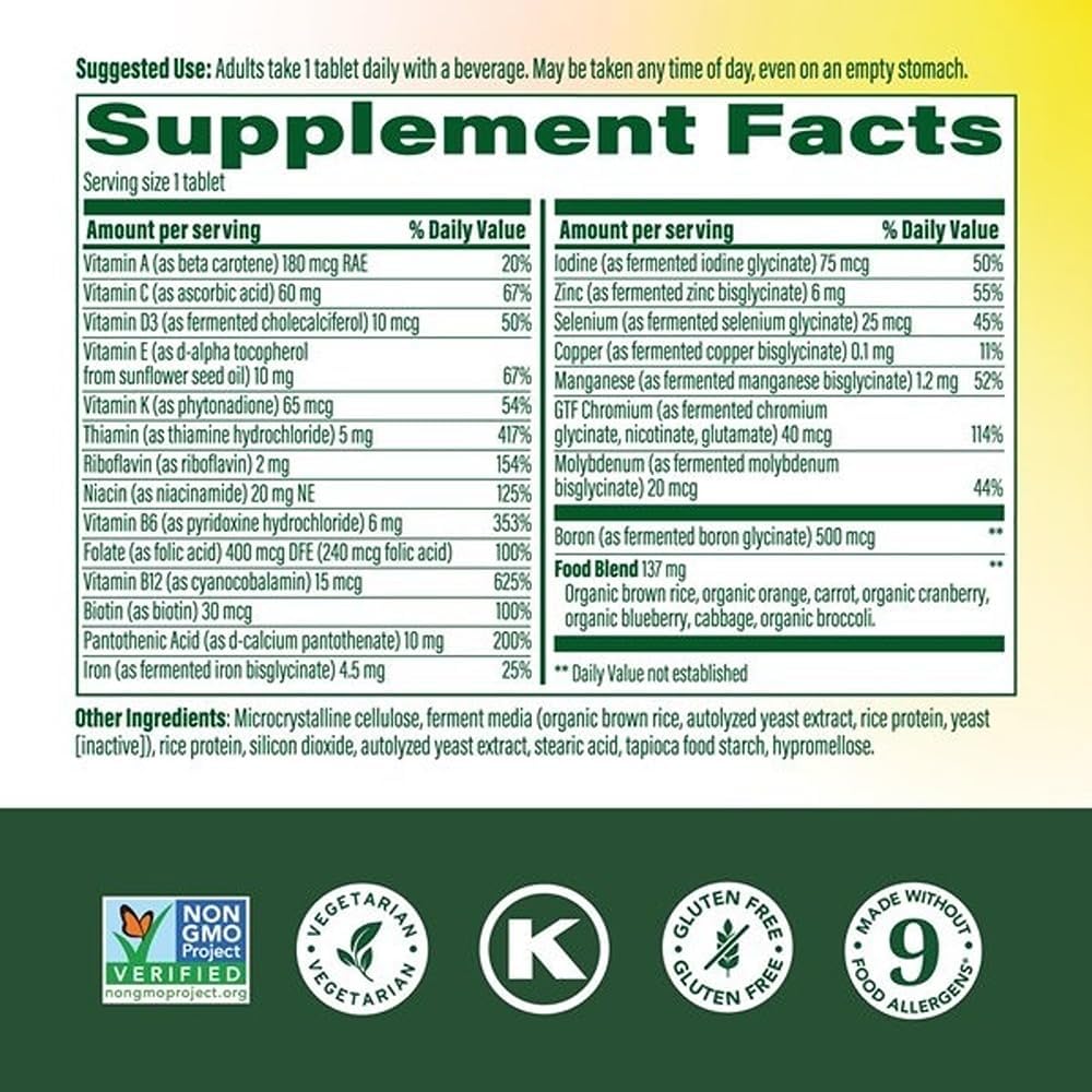 MegaFood One Daily Multivitamin for Women & Men, 22 Nutrients, 180 Tablets