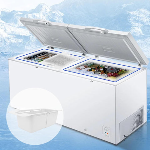 Freezer Baskets, Deep Freezer Chest Freezer Organizers with Handle, Expandable Vegetable Washing Baskets, Universal Freezer Storage, Freezer Organization Accessories (White)