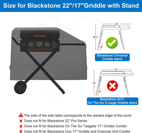 Griddle Cover for Blackstone 22 inch with Hood & Stand,1000D Heavy Duty