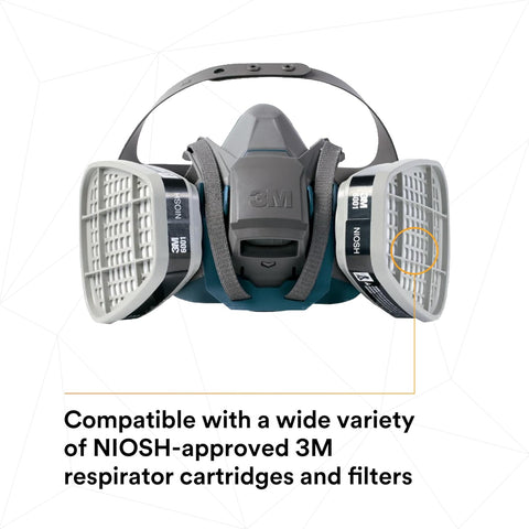 3M Rugged Comfort Quick Latch Half Facepiece Reusable Respirator