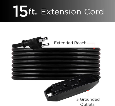 UltraPro 25 Ft Outdoor Extension Cord, 3 Outlet Power Strip