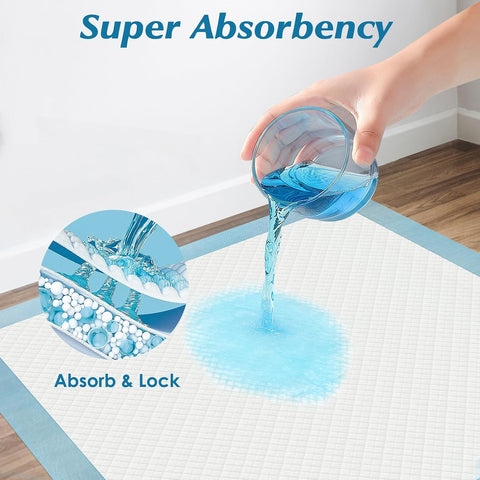 50 Count Super Absorbency Disposable Underpads, 17” x 13”