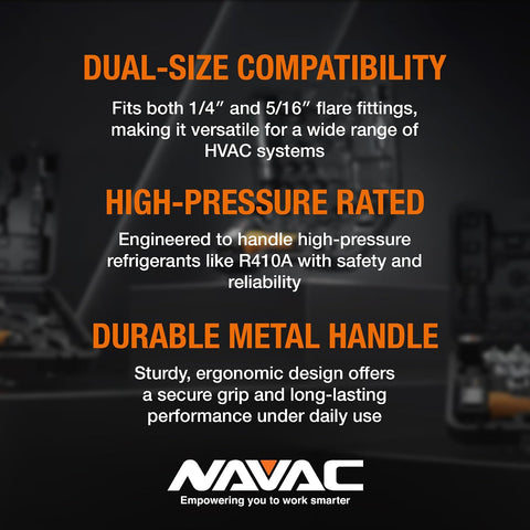 NAVAC NVR2 Valve Core Removal Tool - 1/4 & 5/16 in, 20 Micron Rated