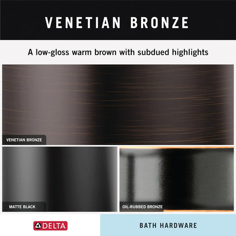 DELTA FAUCET 75135-RB Dryden Wall Mounted Double Towel Hook in SpotShield Venetian Bronze