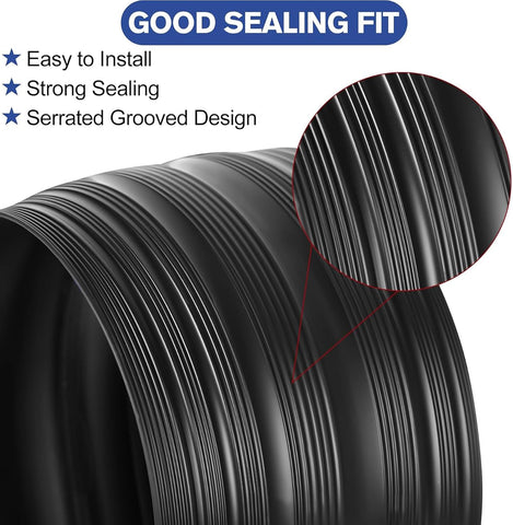 ToLanbbt 12Ft/3.7M Universal Garage Door Rubber Threshold Strip with 300ml Black Adhesive/Sealant, Weatherproof Seal Strip DIY Weather Stripping Replacement (Black)
