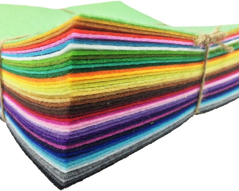 flic-flac 42pcs 8" x8“ (20x20cm) Felt Fabric Sheet Assorted Color Felt Pack DIY Craft Squares Nonwoven